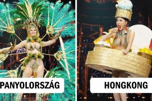 17 extravagáns ruhát viselő versenyző, aki a saját országát képviselte a Miss Grand International versenyen