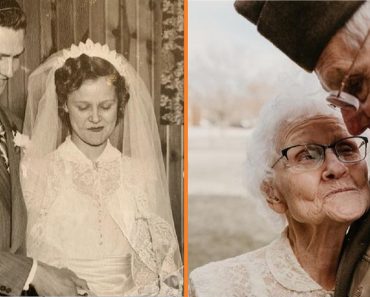 A párnak csak 2 esküvői fotója van. A 70. évfordulójukon esküvői ruhát öltöttek magukra, hogy ezt helyrehozzák