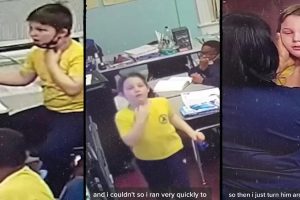 Szívszorító videó mutatja be a pillanatot, amikor egy tanárnő megmenti a palack kupakjától fuldokló diákját