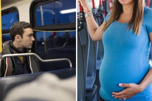 A férfi azt mondja, nem hajlandó átadni a helyét a terhes nőknek a hosszú munkaidő miatt