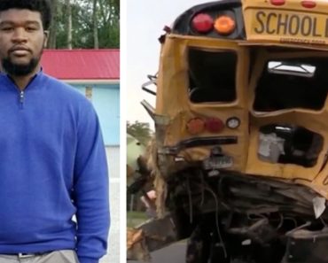 A haldokló teherautó sofőr utolsó lélegzetvételét használja, hogy megmentse az iskolás gyerekeket a buszbaleset után