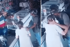 A fegyveres rabló nem hajlandó elvenni a pénzt az idős nőtől, helyette egy csókot nyom a homlokára