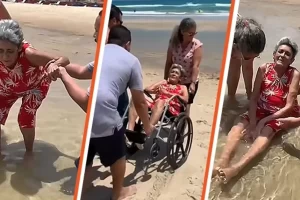 A család elviszi a vak nagymamát az óceánhoz, és a reakciója tiszta öröm