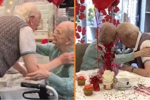 Az odaadó 91 éves feleség meglepi a 96 éves férjét azzal, hogy beköltözik a gondozó otthonába, miután külön kellett élniük
