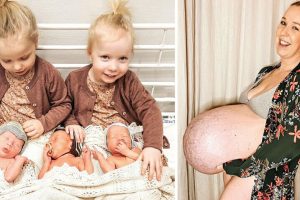 Az anya ikrek után hármas ikreknek ad életet, és megmutatja hihetetlen babapocakját