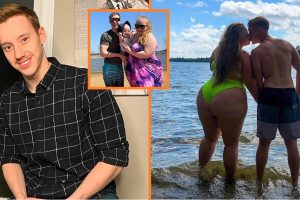A férfit kigúnyolták, amiért egy 114 kg-os nővel randizik — feleségül veszi és megmutatja a legédesebb kisfiukat