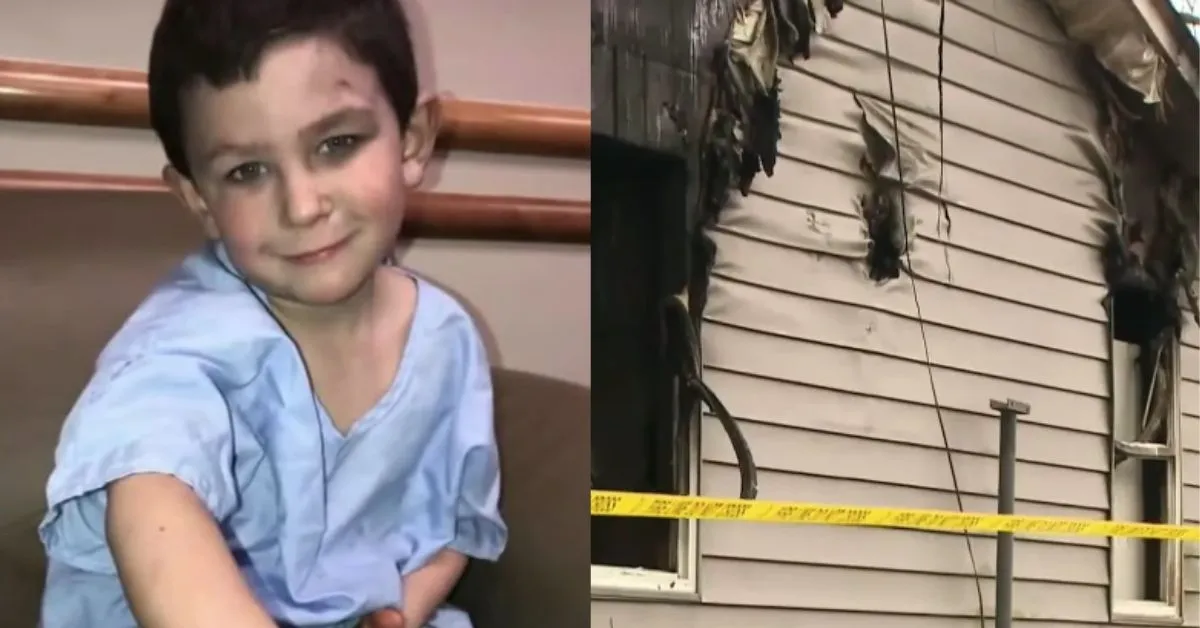 Az 5 éves fiú megmentette a húgát a háztűzből – és rögtön visszament a kutyájáért is