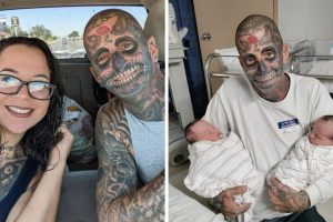 A 240 tetoválást viselő apuka negatív reakciókkal szembesül, mert az emberek szörnyű apának tartják – Aztán a felesége felfedi az igazságot